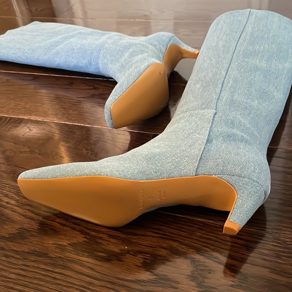 Reformation Blue Heeled Boots View 6